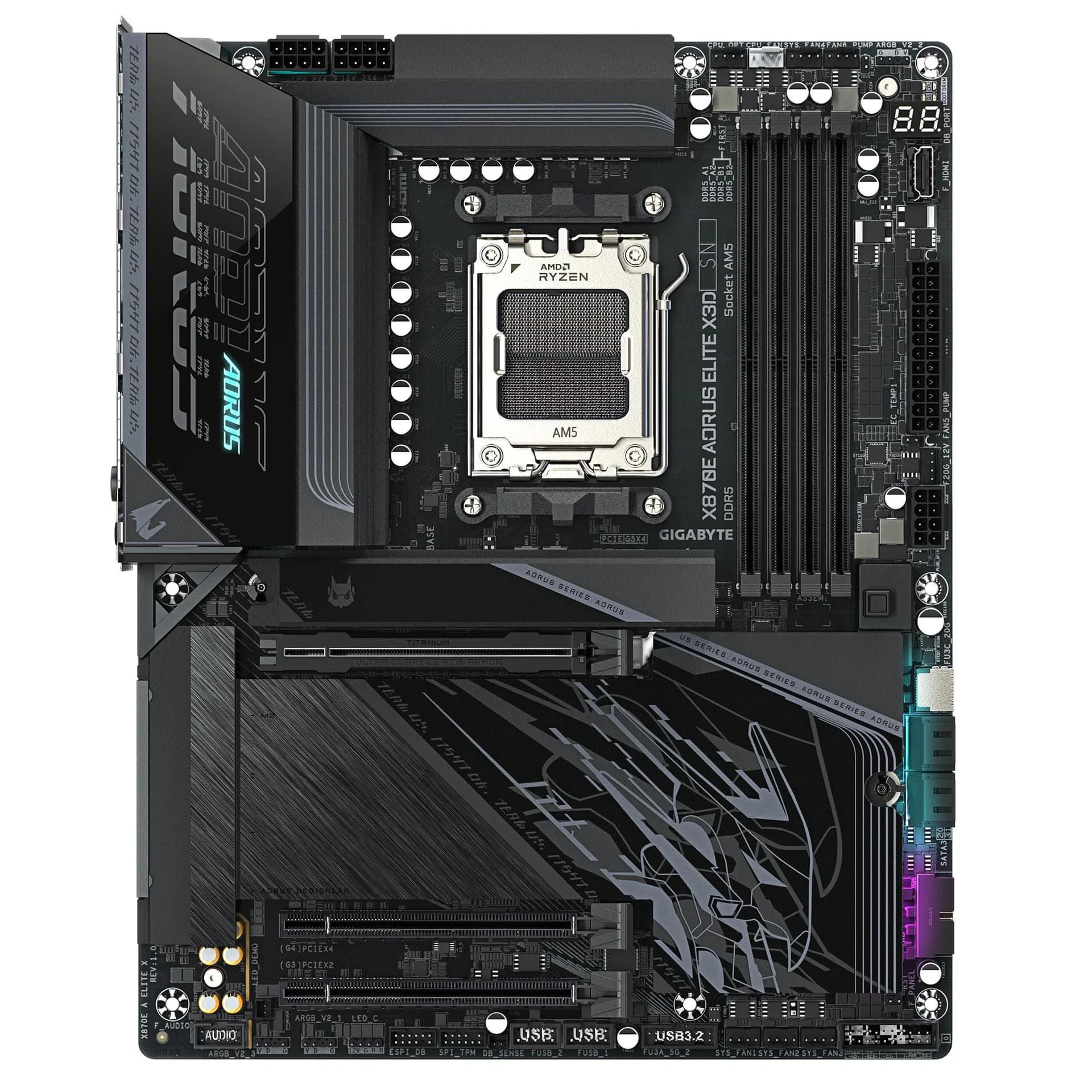 Mainboard|GIGABYTE|AMD X870E|Socket AM5|ATX|RAM DDR5-SDRAM|4xSlots|Wi-Fi Yes|Bluetooth Yes|4xNumber of M.2 (M) slots|X870E A ELITE X|X870EAELITEX - Image 2
