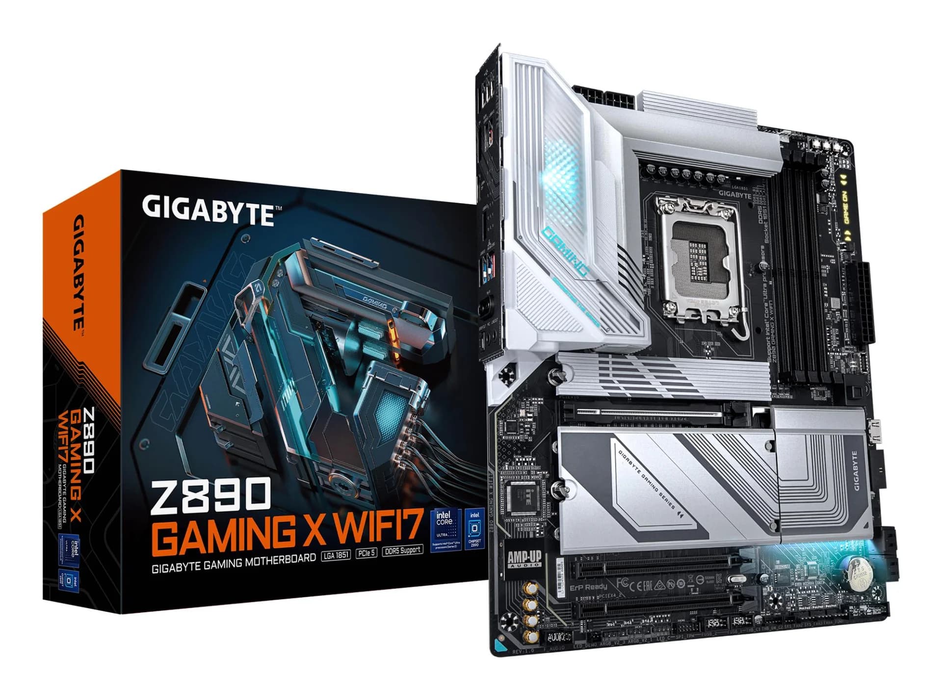 Mainboard GIGABYTE Intel Z890 LGA 1851 (Socket V1) ATX RAM DDR5-SDRAM 4xSlots Wi-Fi Yes Bluetooth Yes 1xPCI Express x16 slots 4xNumber of M.2 (M) slots Z890GAMINGXWIFI71.1 - Image 1