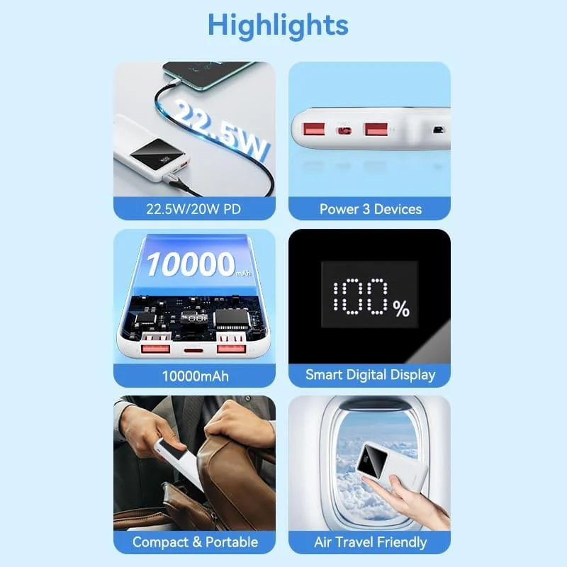 POWER BANK USB 10000MAH 22.5W/BLACK FHKB0 VENTION - Image 3