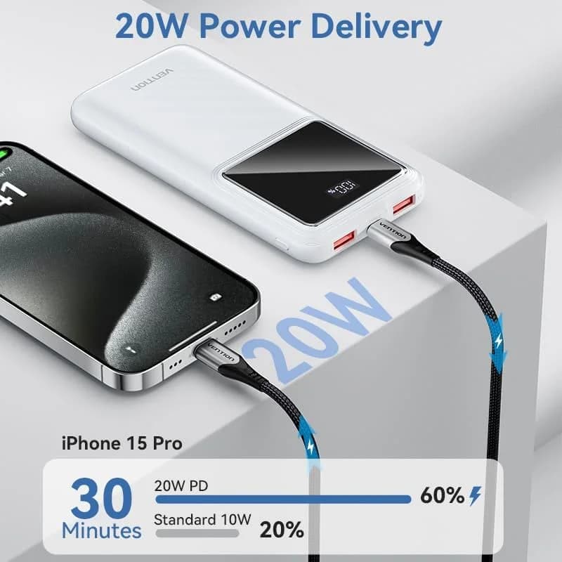 POWER BANK USB 10000MAH 22.5W/BLACK FHKB0 VENTION - Image 8