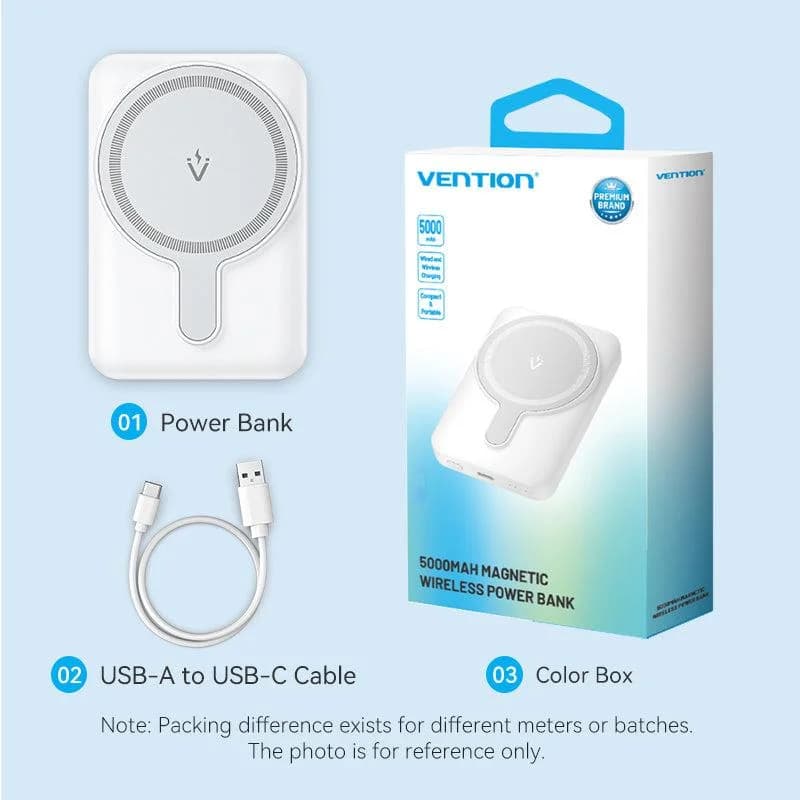 POWER BANK WRL 5000MAH 20W/MAGNETIC BLACK FHSB0 VENTION - Image 13
