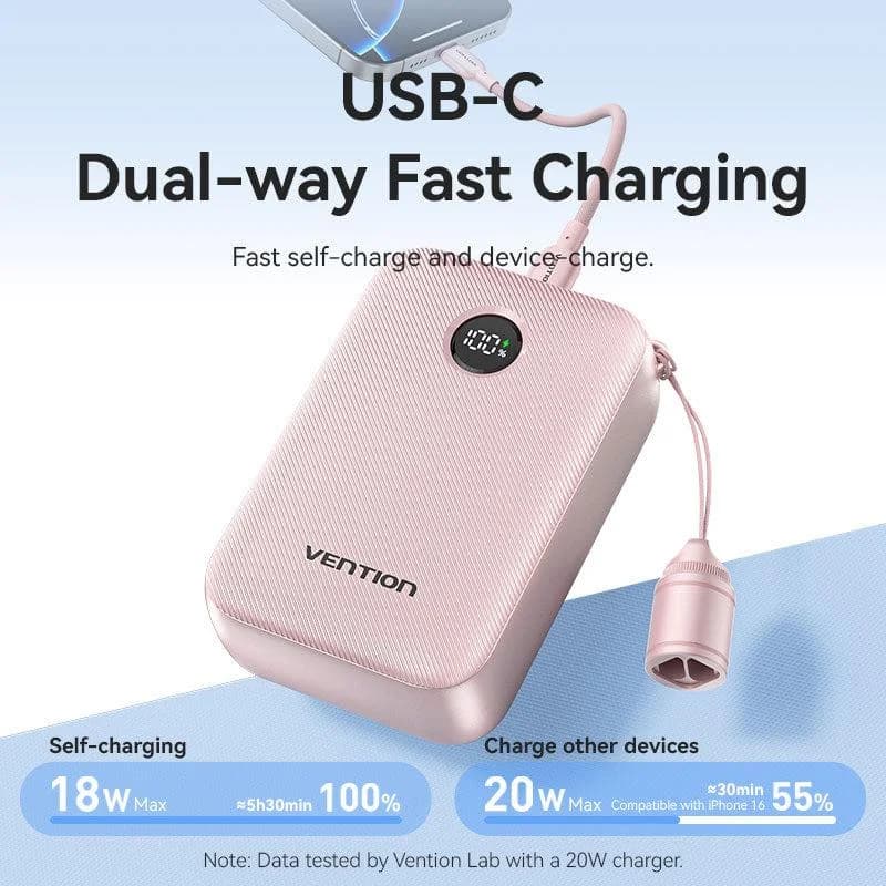 POWER BANK USB 20000MAH 22.5W/BLUE FKBL0-C VENTION - Image 11