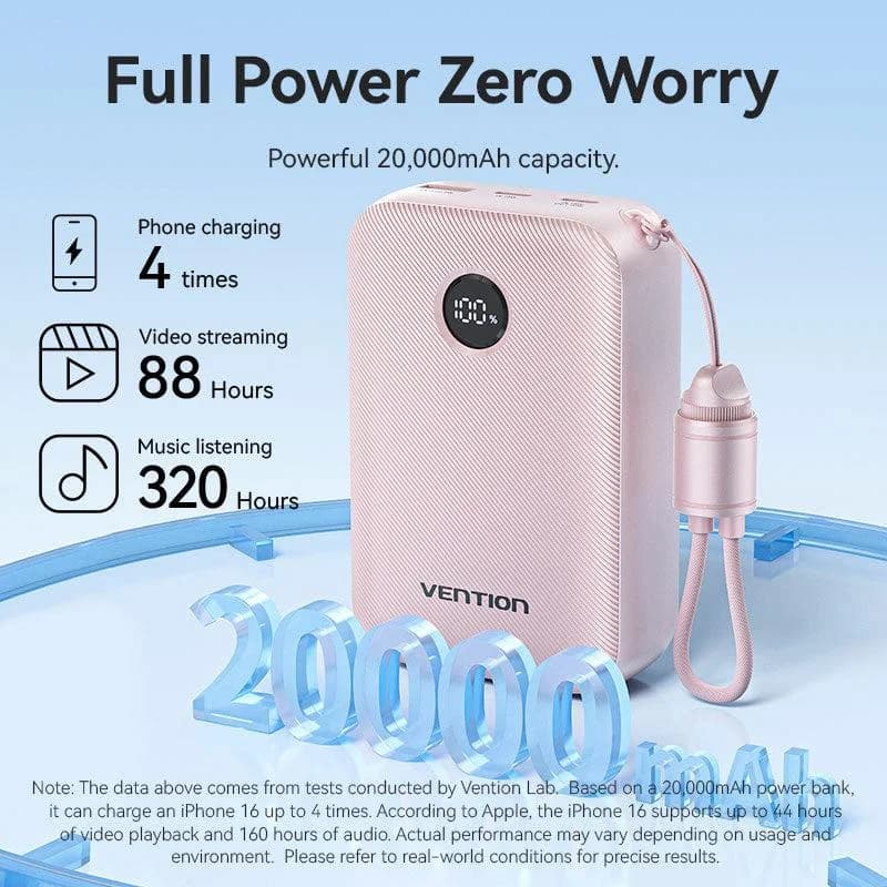 POWER BANK USB 20000MAH 22.5W/BLUE FKBL0-C VENTION - Image 13