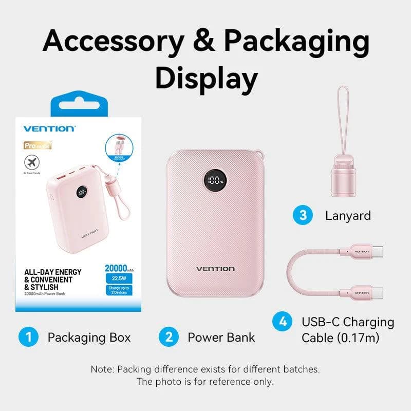 POWER BANK USB 20000MAH 22.5W/BLUE FKBL0-C VENTION - Image 14