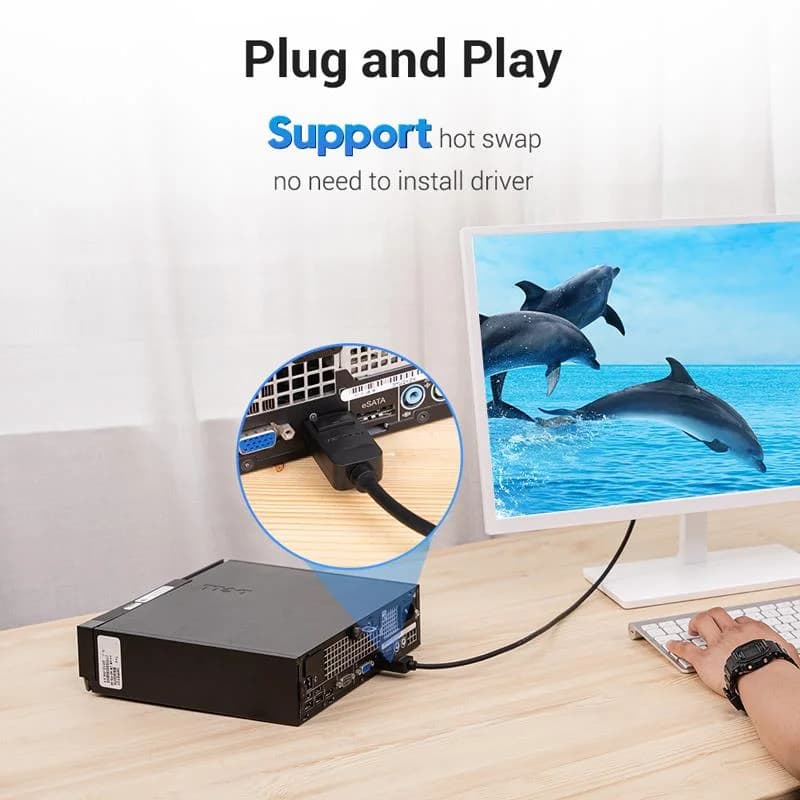CABLE DP TO DVI 1M/BLACK HAFBF VENTION - Image 8