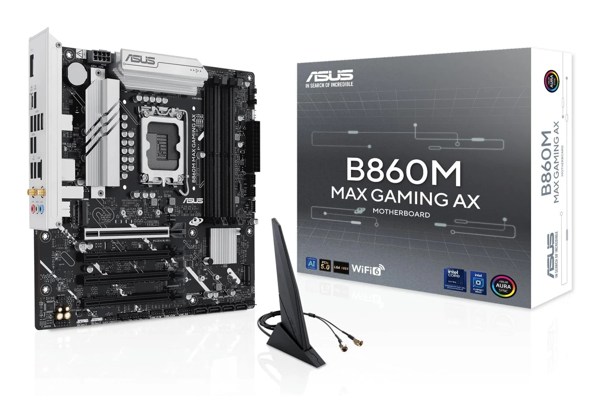 Mainboard|ASUS|Intel B860 Express|LGA1851|Micro-ATX|Memory DDR5|Memory slots 4|B860MMAXGAMINGAX - Image 1