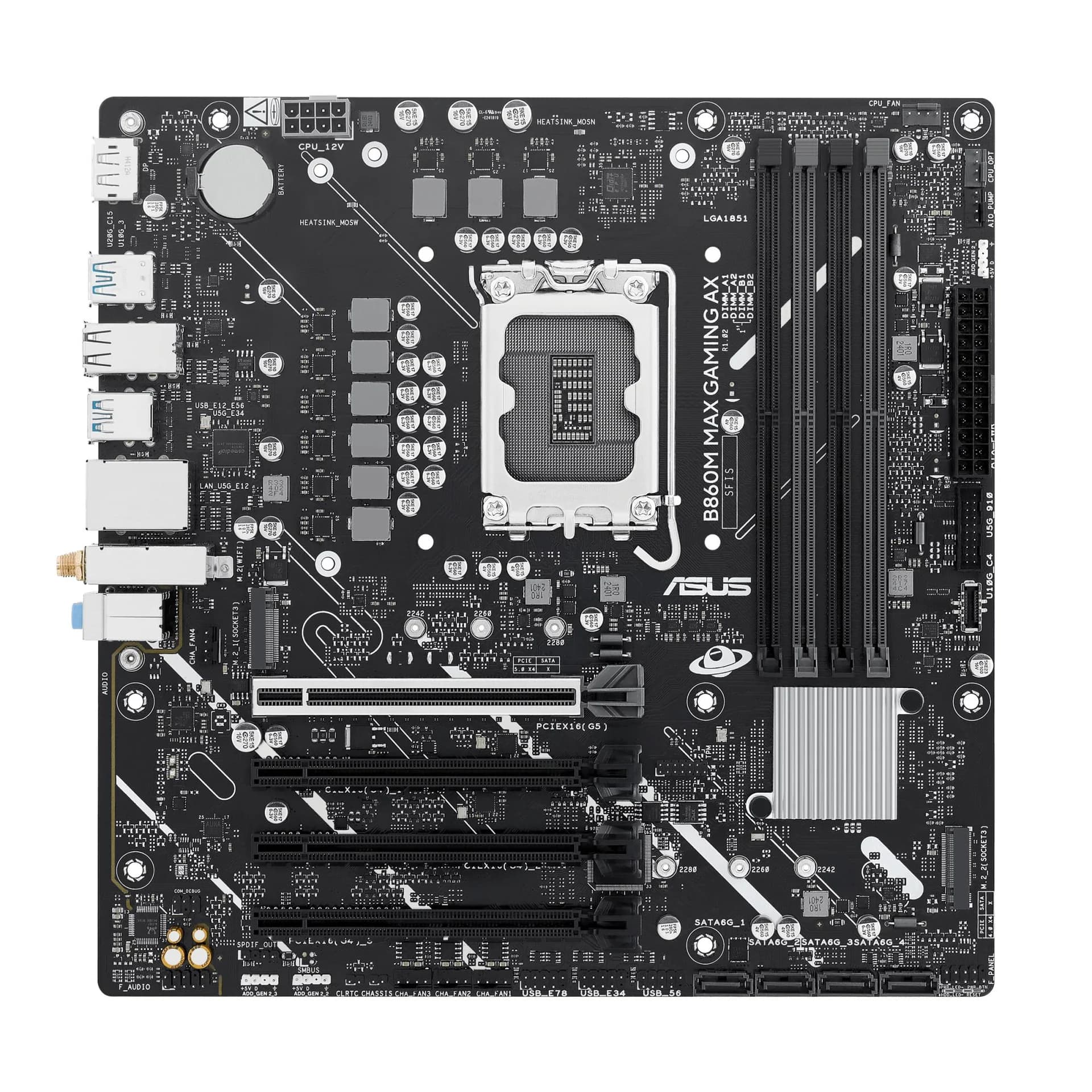 Mainboard|ASUS|Intel B860 Express|LGA1851|Micro-ATX|Memory DDR5|Memory slots 4|B860MMAXGAMINGAX - Image 3