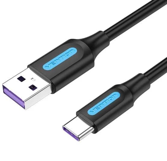 CABLE USB-C TO USB2.0/1M PVC BLACK CORBF VENTION - Image 1