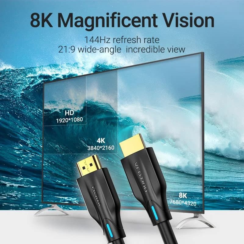 CABLE HDMI 8K/1M BLACK AANBF VENTION - Image 3