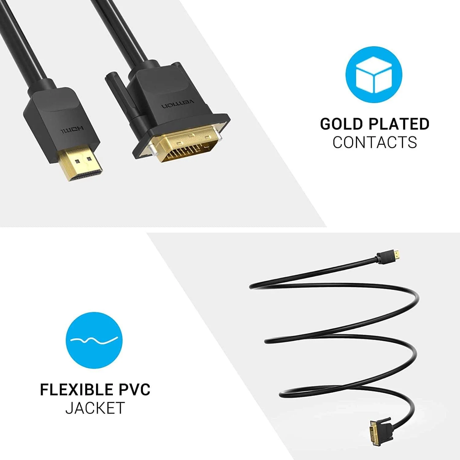 CABLE HDMI TO DVI 5M/BLACK ABFBJ VENTION - Image 7