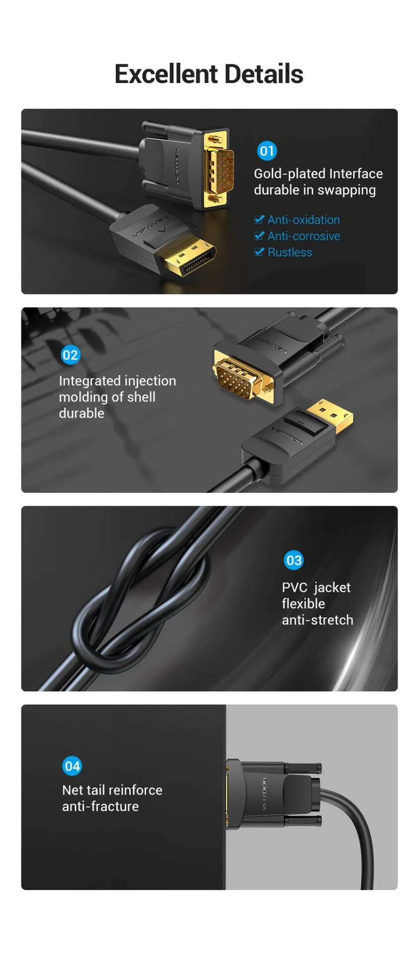 CABLE DP TO VGA 2M/BLACK HBLBH VENTION - Image 11