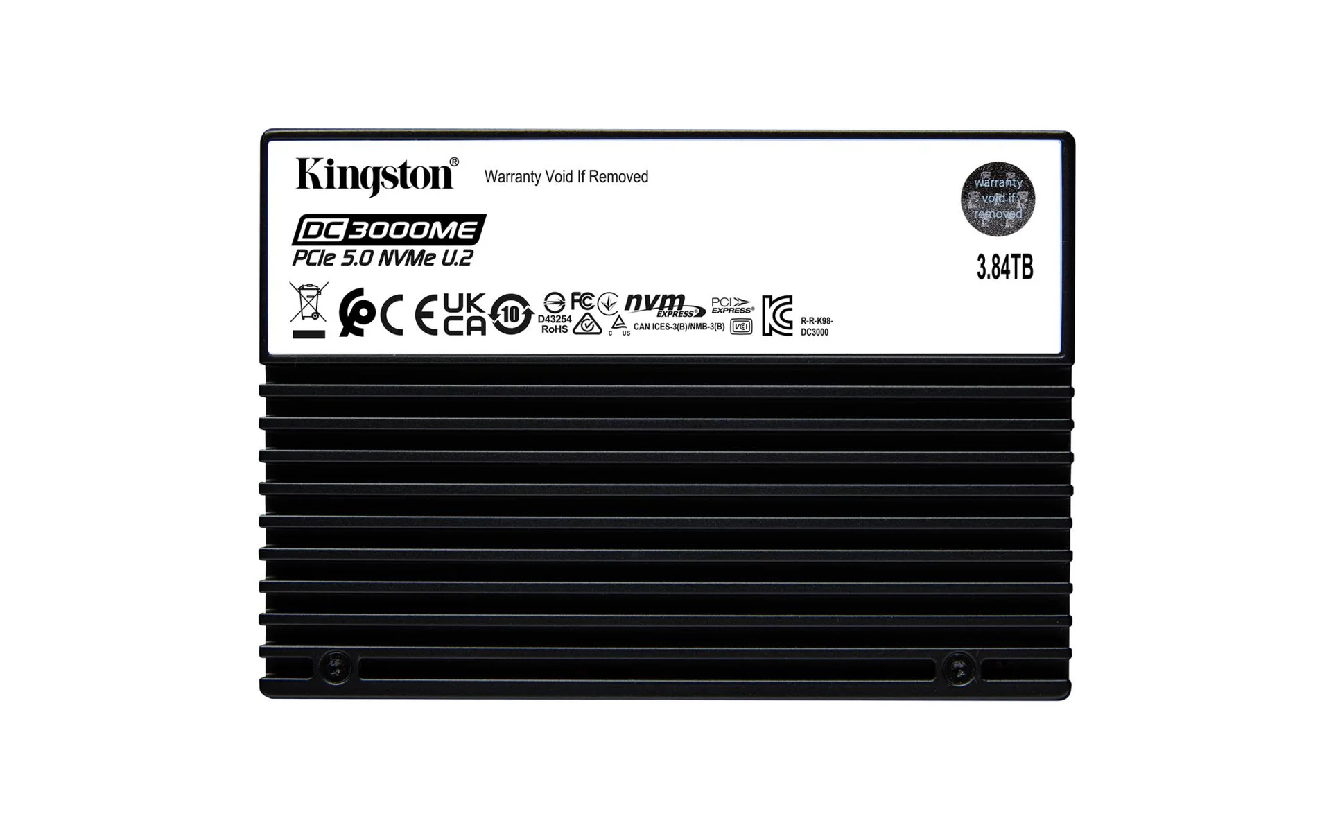 SSD KINGSTON SSD series DC3000ME 3.84TB NVMe NAND flash technology 3D TLC Write speed 5800 MBytes/sec Read speed 14000 MBytes/sec Form Factor U.2 TBW 7.008 TB MTBF 2000000 hours SEDC3000ME/3T8 - Image 1