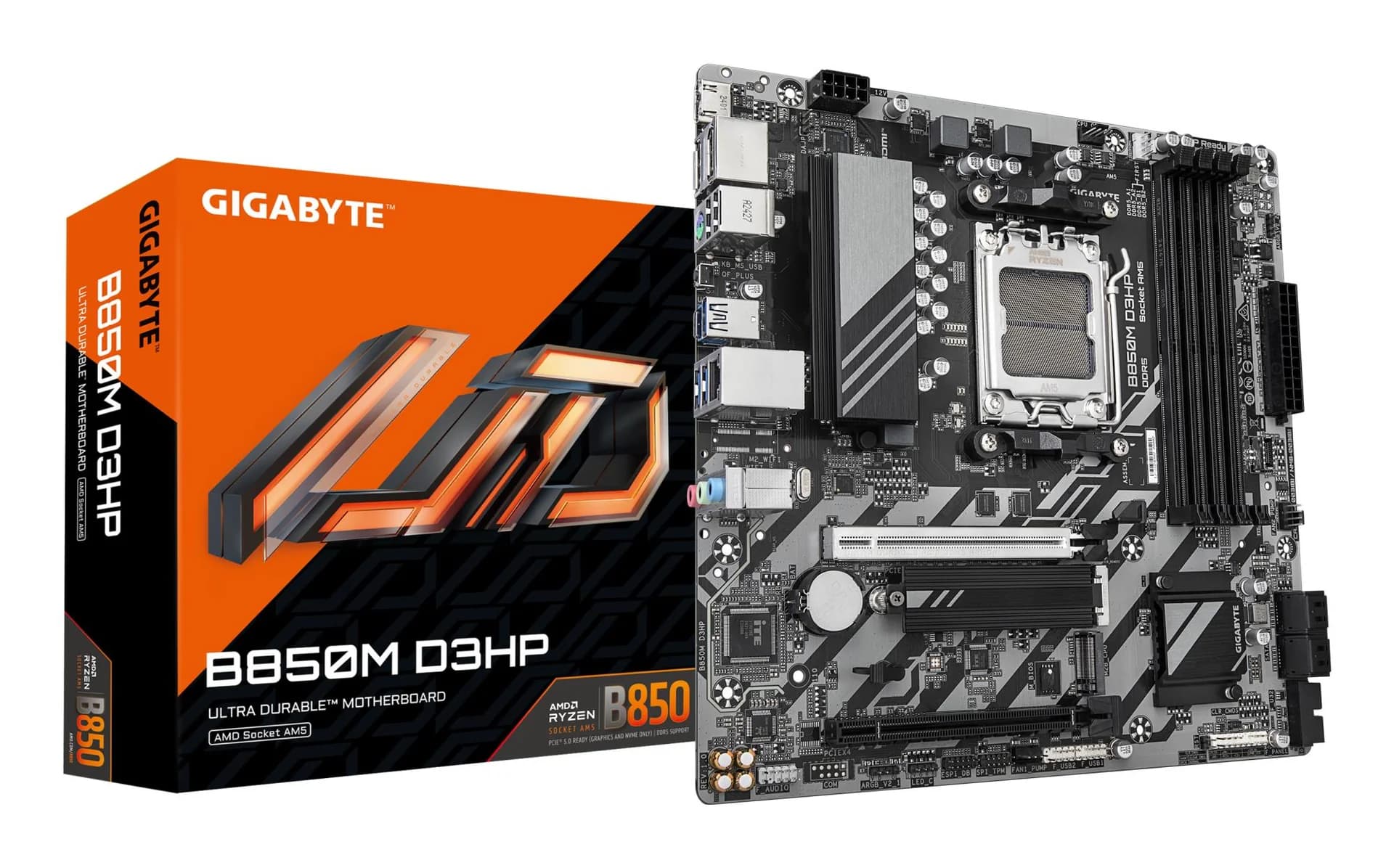Mainboard GIGABYTE AMD B850 Socket AM5 micro ATX RAM DDR5-SDRAM 4xSlots 2xNumber of M.2 (M) slots B850MD3HP1.2 - Image 1