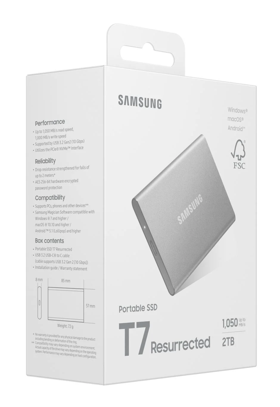 External SSD SAMSUNG Read speed 1050 MB/s Write speed 1000 MB/s 2000 GB MU-PD2T0G/WW - Image 10