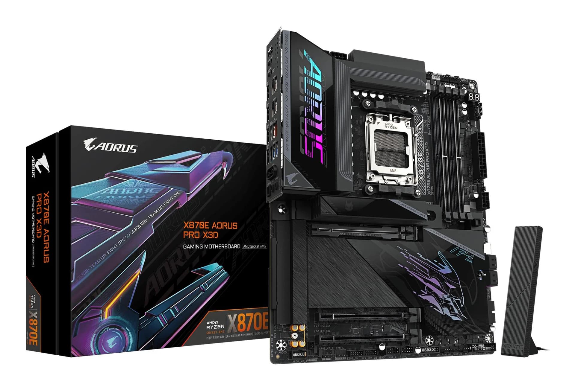 Mainboard GIGABYTE AMD X870E Socket AM5 ATX RAM DDR5-SDRAM 4xSlots Wi-Fi Yes Bluetooth Yes 4xNumber of M.2 (M) slots X870EAPROX - Image 1
