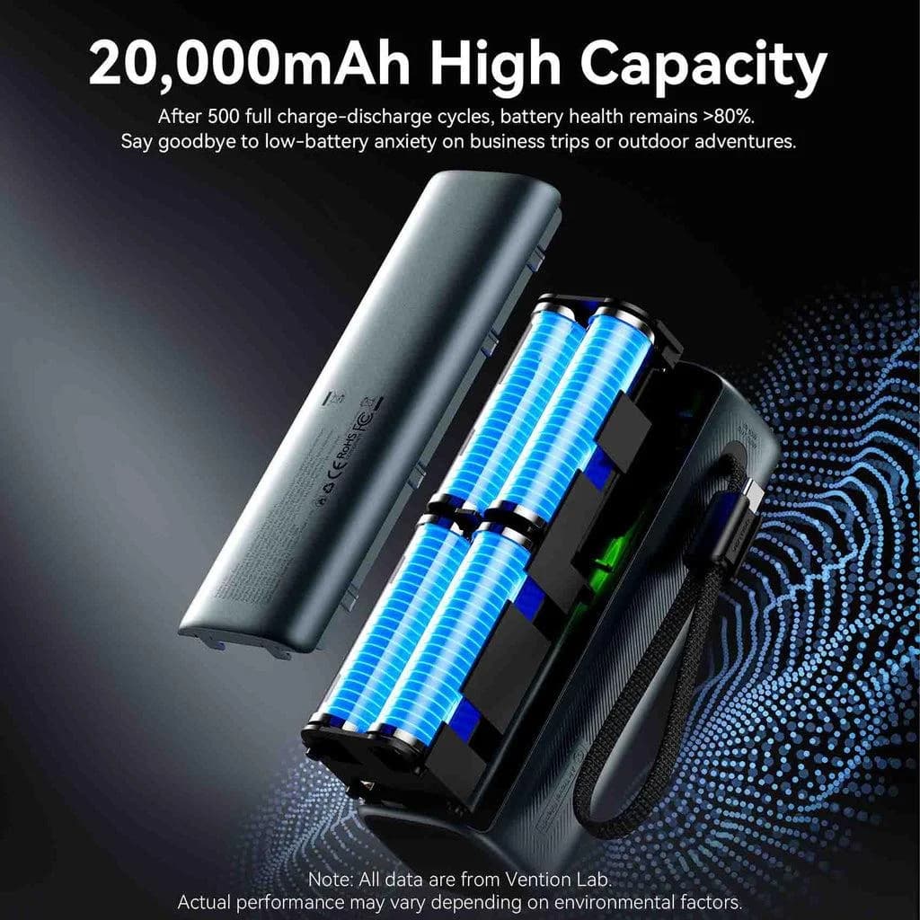 POWER BANK USB 20000MAH 165W/GRAY TFT DISPLAY FKFH0 VENTION - Image 11