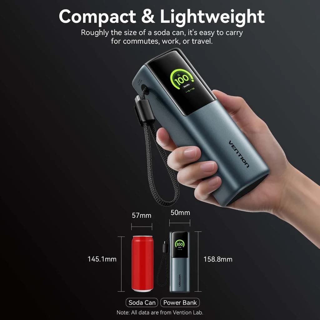 POWER BANK USB 20000MAH 165W/GRAY TFT DISPLAY FKFH0 VENTION - Image 16
