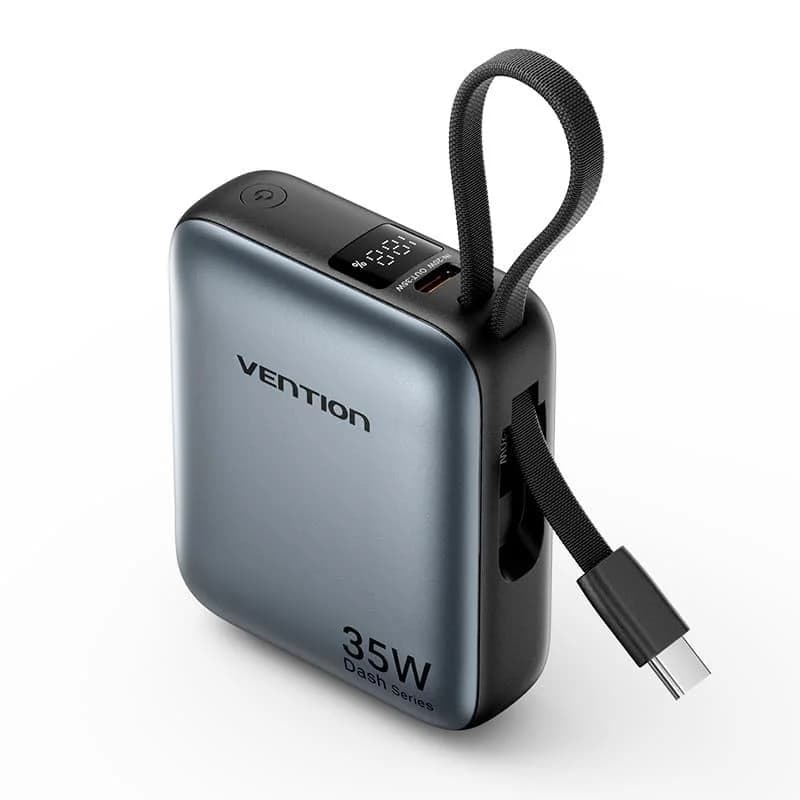 POWER BANK USB 10000MAH 35W/MINI GRAY FHEH0 VENTION - Image 1