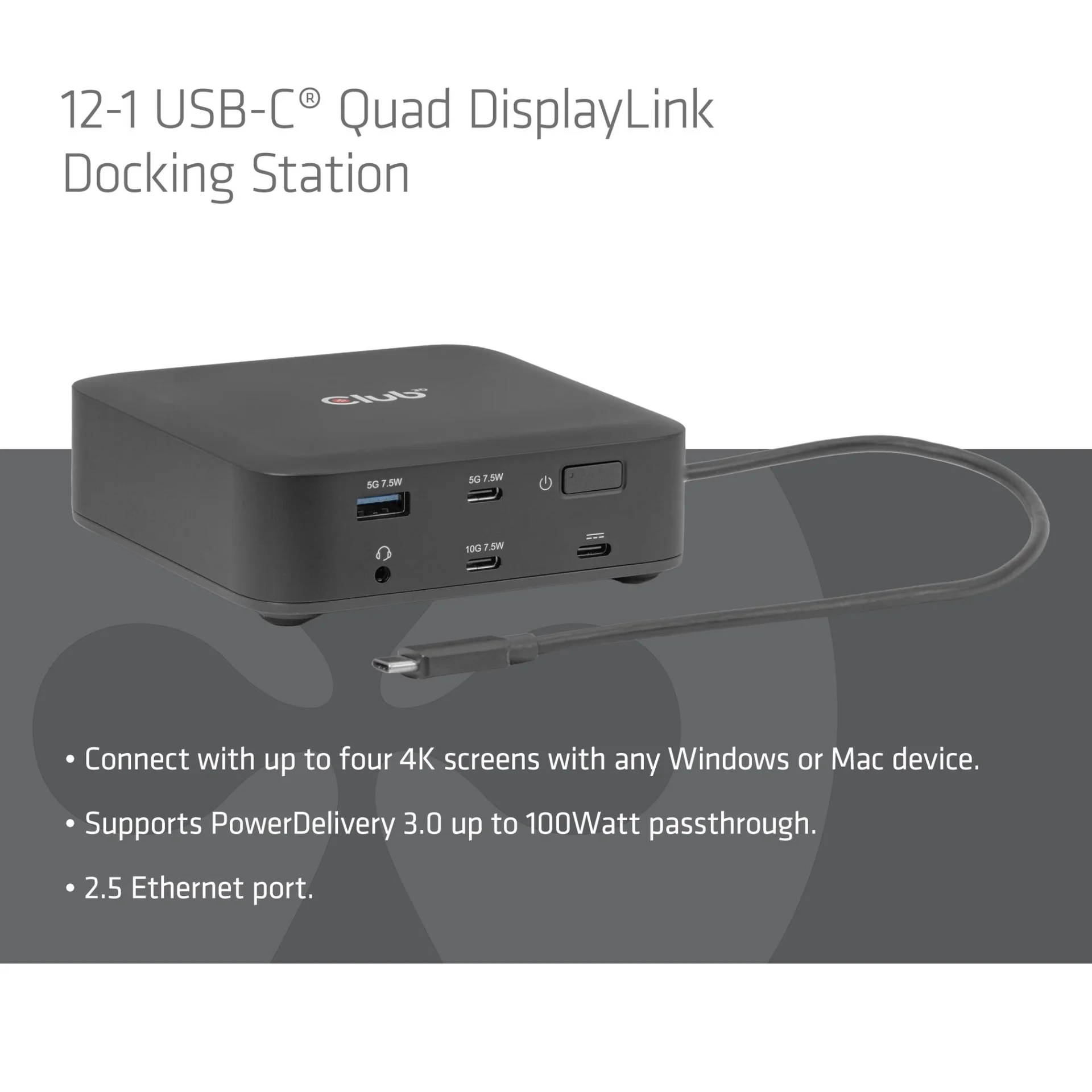 NB ACC DOCKING STATION 12IN1/USB-C 100W CSV-2542 CLUB3D - Image 3