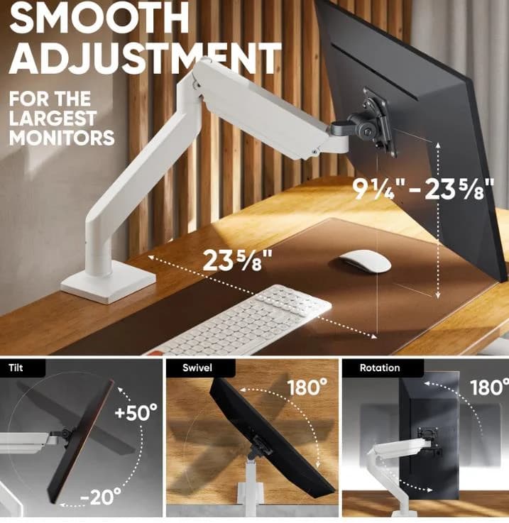 MONITOR ACC DESK MOUNT/15-42" BLK/WHT G110-BW ONKRON - Image 4