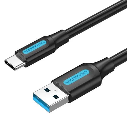 CABLE USB3.0 TO USB-C MALE/2M BLACK COZBH VENTION - Image 1
