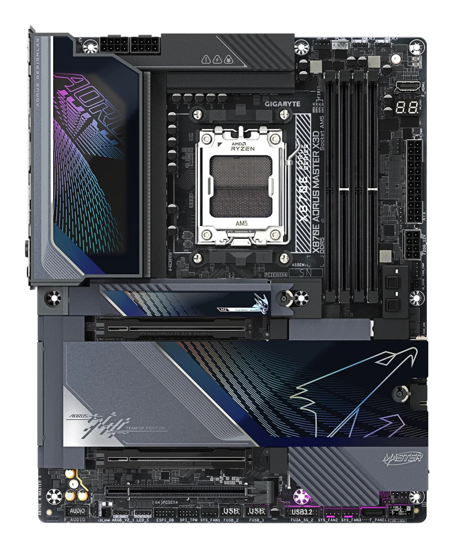 Mainboard GIGABYTE AMD X870E Socket AM5 ATX RAM DDR5-SDRAM 4xSlots Wi-Fi Yes Bluetooth Yes 5xNumber of M.2 (M) slots GIGABYTE X870E AORUS MASTER X3D X870EAMASTERX - Image 2
