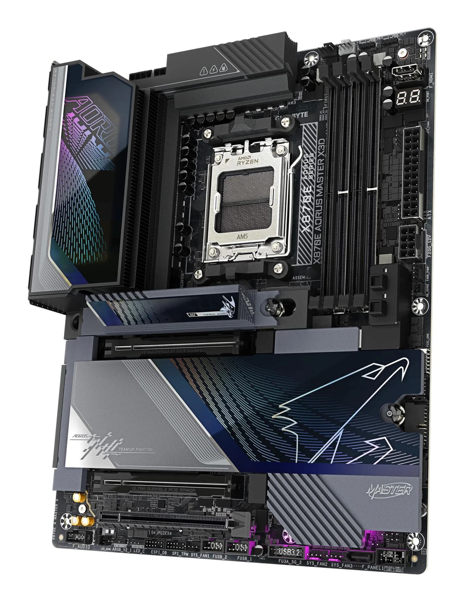 Mainboard GIGABYTE AMD X870E Socket AM5 ATX RAM DDR5-SDRAM 4xSlots Wi-Fi Yes Bluetooth Yes 5xNumber of M.2 (M) slots GIGABYTE X870E AORUS MASTER X3D X870EAMASTERX - Image 5