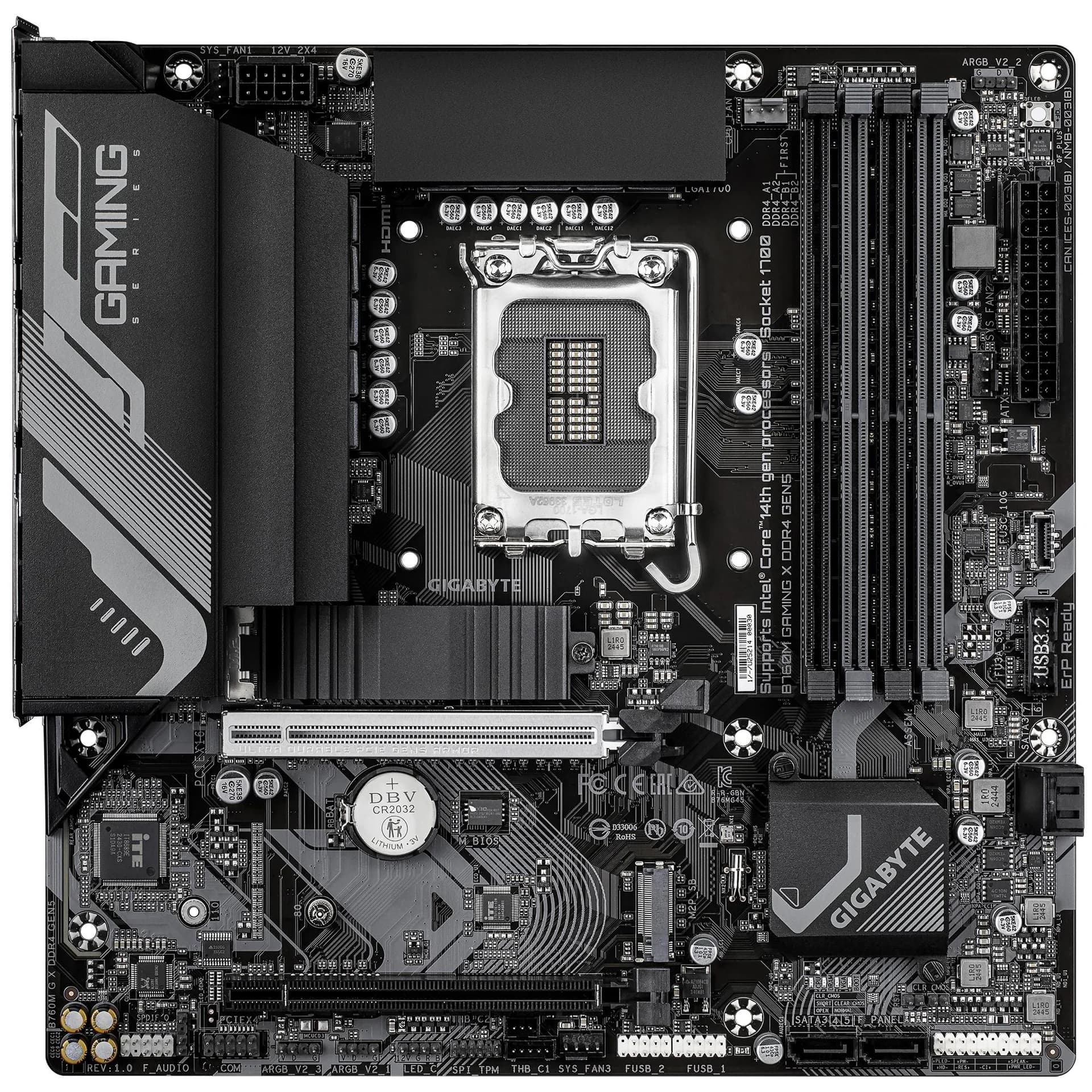 Mainboard GIGABYTE Intel B760 LGA 1700 micro ATX RAM DDR4-SDRAM 4xSlots 2xNumber of M.2 (M) slots B760MGXDDR4GEN5 - Image 2