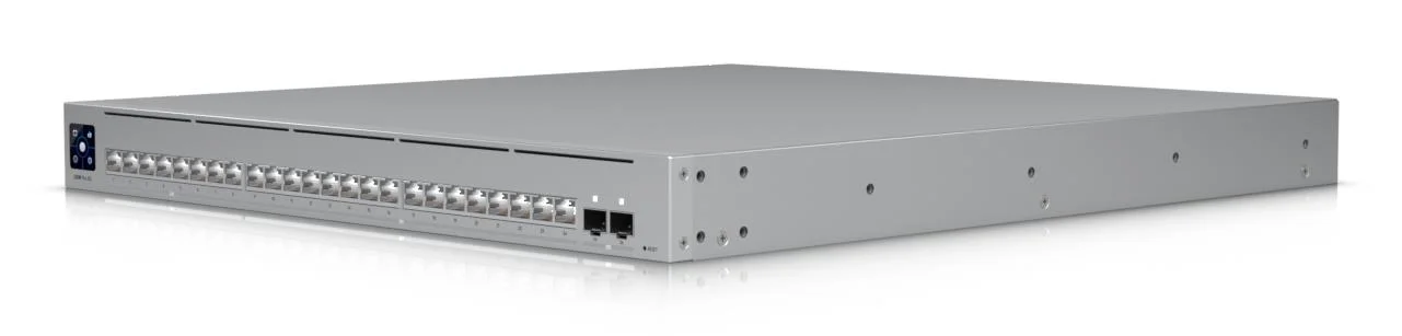 Switch UBIQUITI Switch type Managed Switch layer L2/L3 Rack mounting Yes Stackable Yes Form factor 1U 24xRJ-45 ports RJ-45 Ports Type 10G Ethernet (100/1000/10000) 8x2.5G Ethernet (copper) ports quantity 16x10G Ethernet (copper) ports quantity 2xSFP28 ports quantity 10G support Yes USW-PRO-XG-24 - Image 7