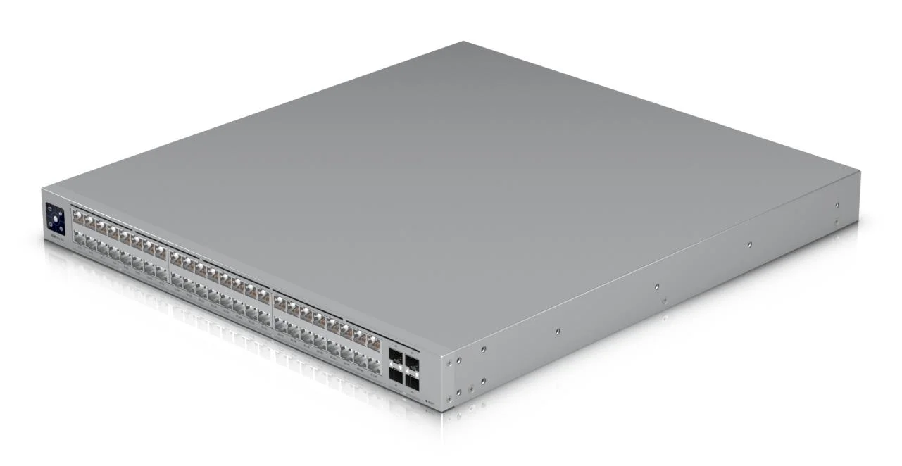 Switch UBIQUITI Switch type Managed Switch layer L2/L3 Rack mounting Yes Stackable Yes Form factor 1U 48xRJ-45 ports RJ-45 Ports Type 10G Ethernet (100/1000/10000) 16x2.5G Ethernet (copper) ports quantity 32x10G Ethernet (copper) ports quantity 4xSFP28 ports quantity 10G support Yes USW-PRO-XG-48 - Image 2
