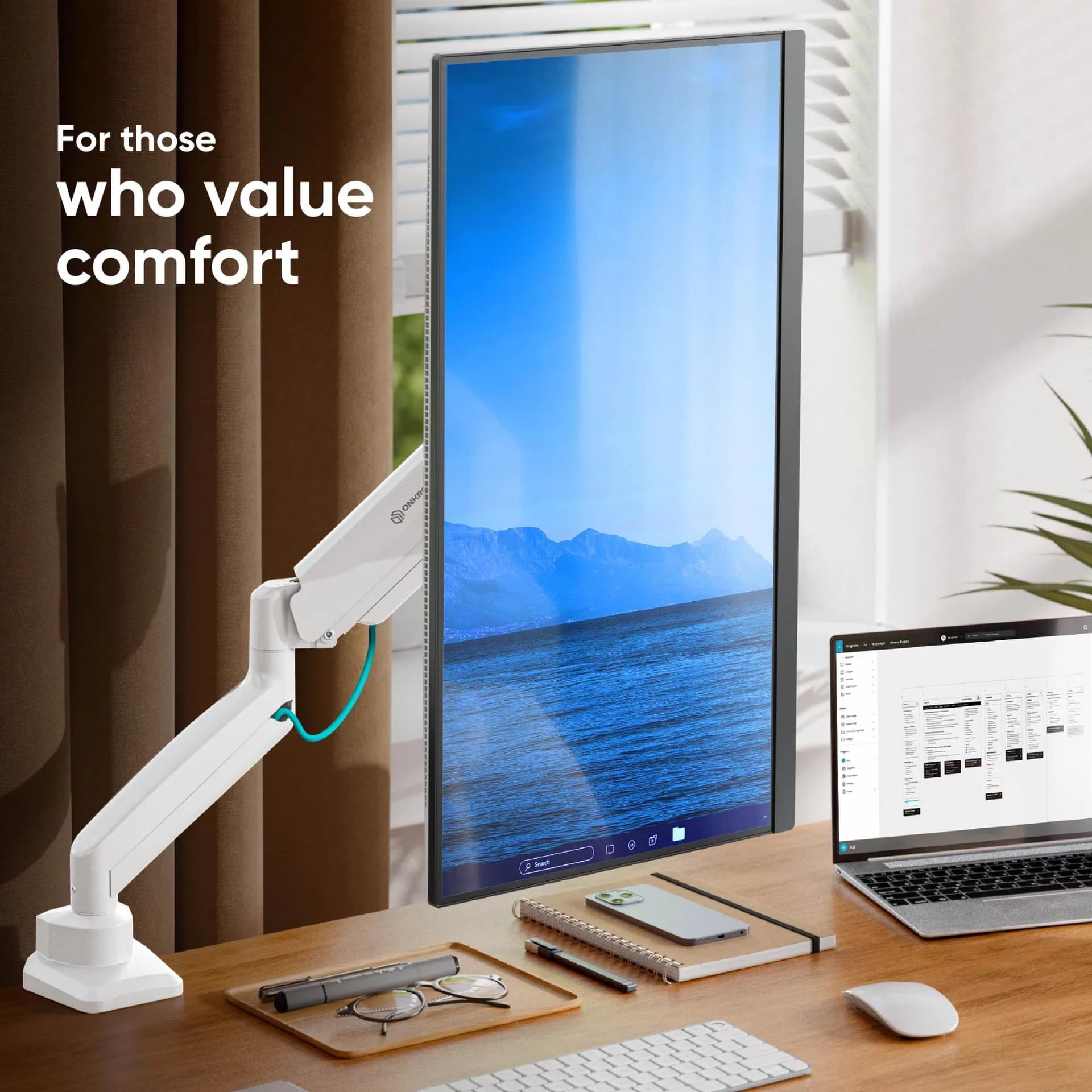MONITOR ACC DESK MOUNT/13-32" BLK/WHT G80-BW ONKRON - Image 6