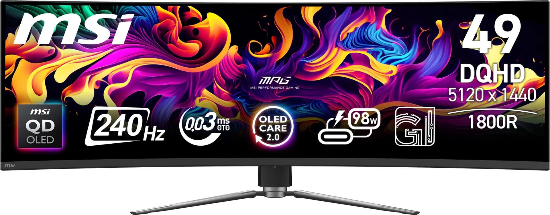 Monitor MSI 49 " 5120 x 1440 pixels Dual QHD Native aspect ratio 32:9 QD-OLED Curved MPG491CQPXQD-OLED - Image 22