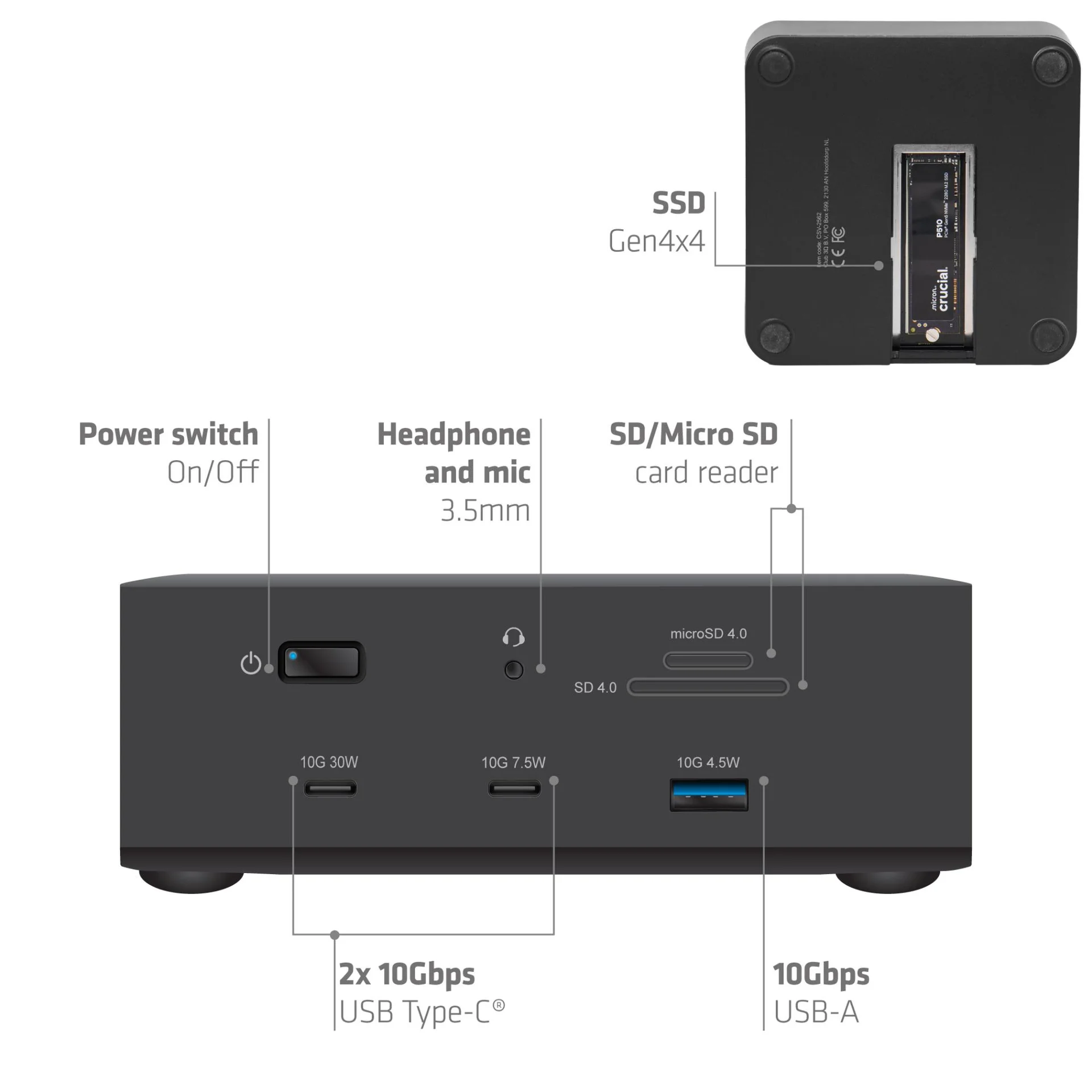 NB ACC DOCKING STATION 13-IN-1/THUNDERBOLT CSV-2562 CLUB3D - Image 7