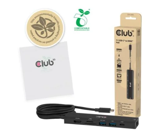 I/O HUB 7IN1 USB-C HDMI/140W CSV-2555 CLUB3D - Image 1