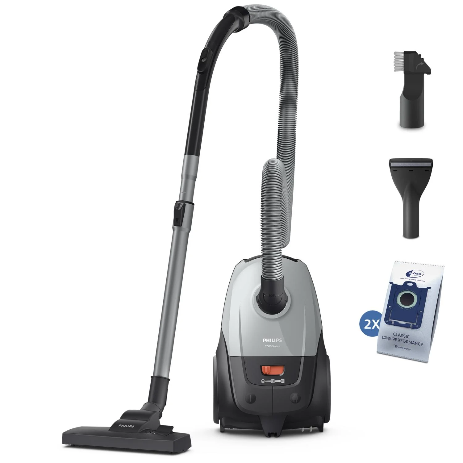 Vacuum Cleaner PHILIPS Input power 850 W Dust capacity 3 L Cylinder vacuum Cleaning type Dry Dust container Dust bag Colour Black/Grey XD2142/12 - Image 1
