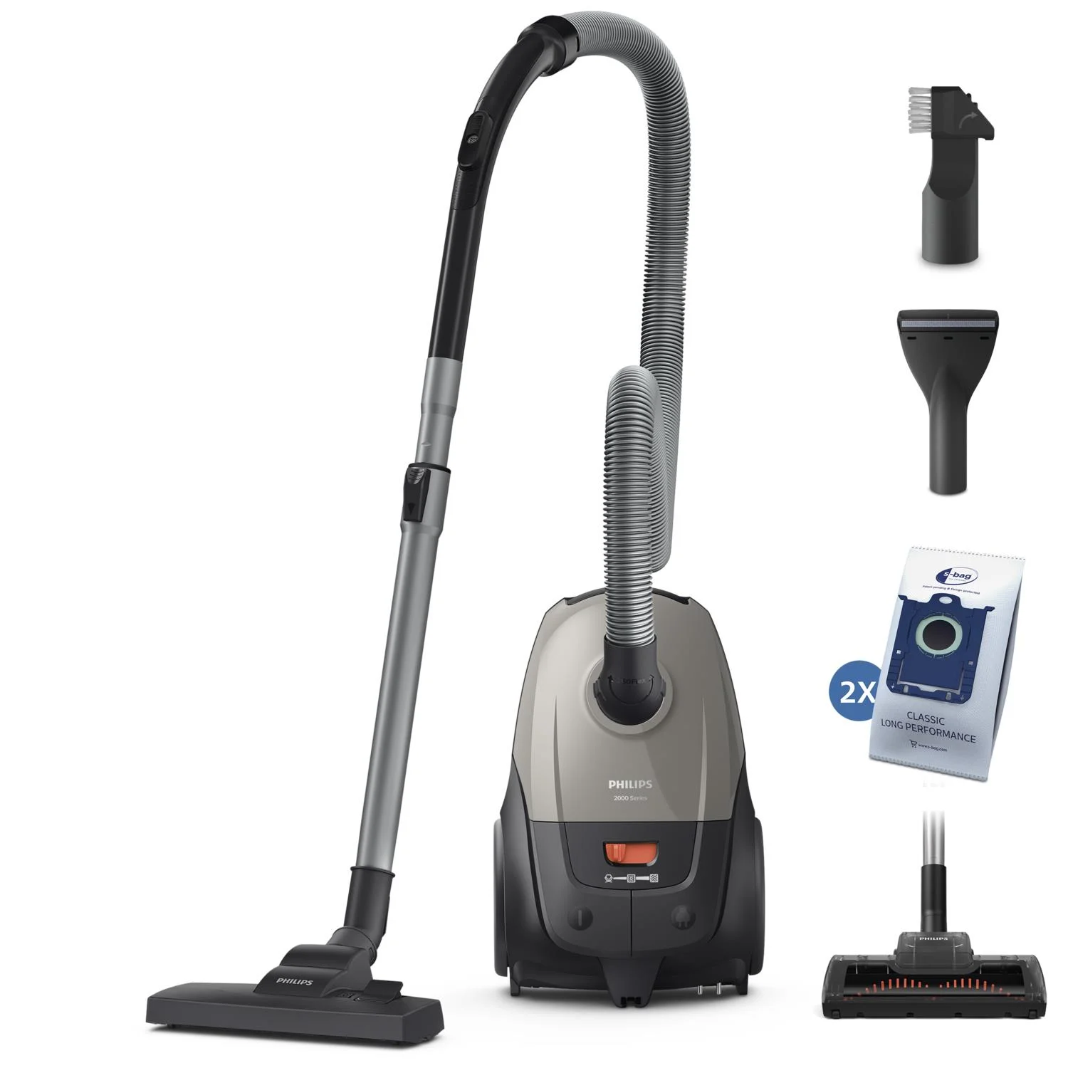 Vacuum Cleaner PHILIPS Input power 850 W Dust capacity 3 L Cylinder vacuum Cleaning type Dry Dust container Dust bag Colour Black/Grey XD2152/12 - Image 1