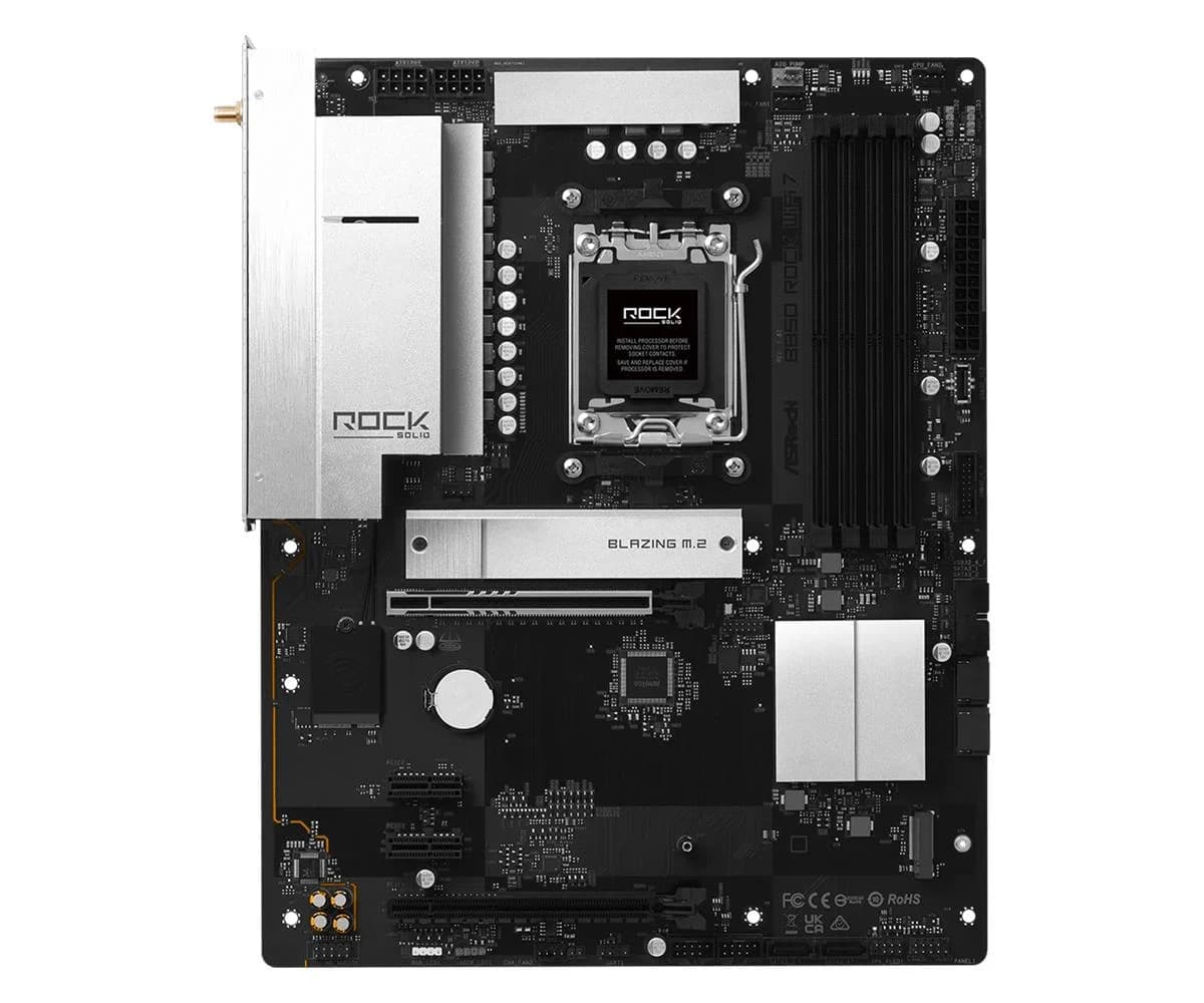 Mainboard ASROCK AMD B850 Socket AM5 ATX RAM DDR5-SDRAM 4xSlots Wi-Fi Yes Bluetooth Yes B850ROCKWIFI7 - Image 2