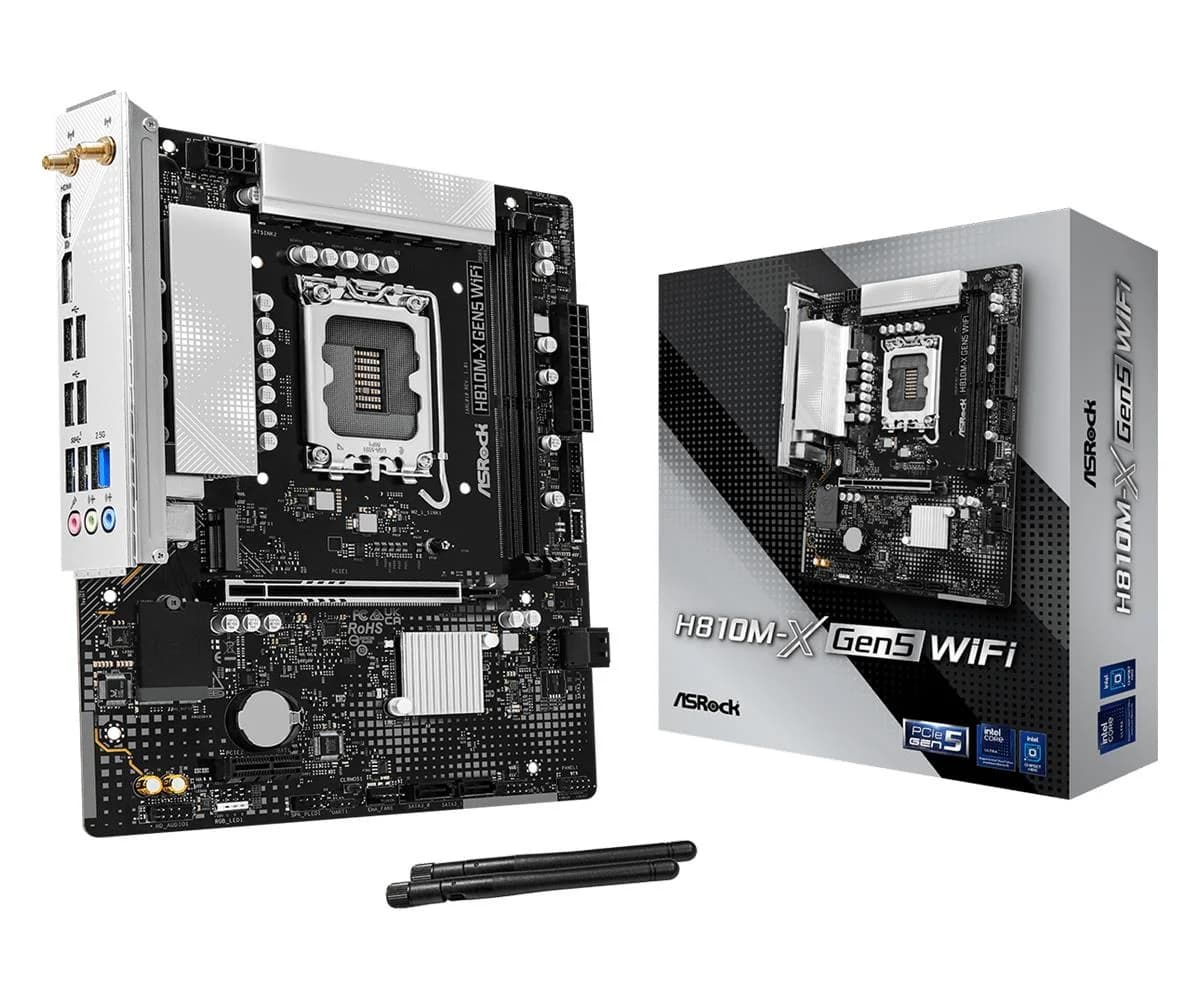 Mainboard ASROCK LGA 1851 (Socket V1) RAM DDR5-SDRAM 2xSlots H810M-XGEN5WIFI - Image 1