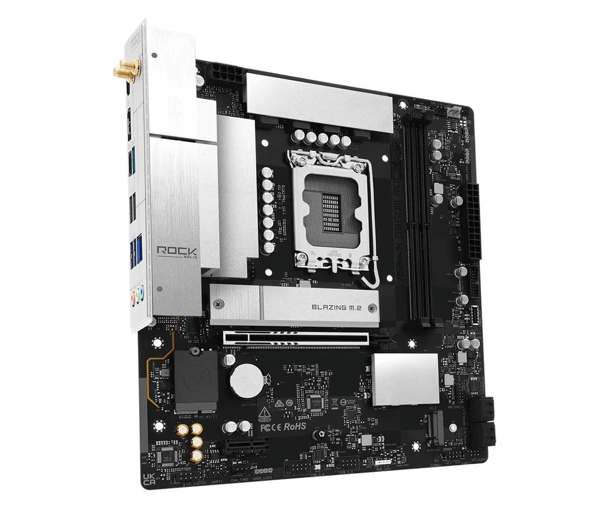 Mainboard ASROCK Intel B860 LGA 1851 (Socket V1) micro ATX RAM DDR5-SDRAM 2xSlots Wi-Fi Yes Bluetooth Yes 1xNumber of M.2 (M) slots B860MROCKWIFI - Image 4