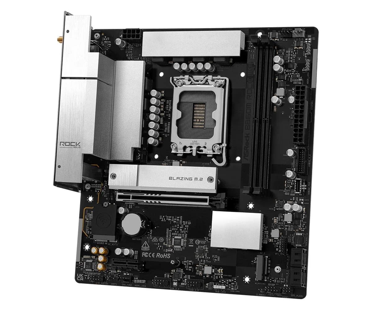 Mainboard ASROCK Intel B860 LGA 1851 (Socket V1) micro ATX RAM DDR5-SDRAM 2xSlots Wi-Fi Yes Bluetooth Yes 1xNumber of M.2 (M) slots B860MROCKWIFI - Image 5