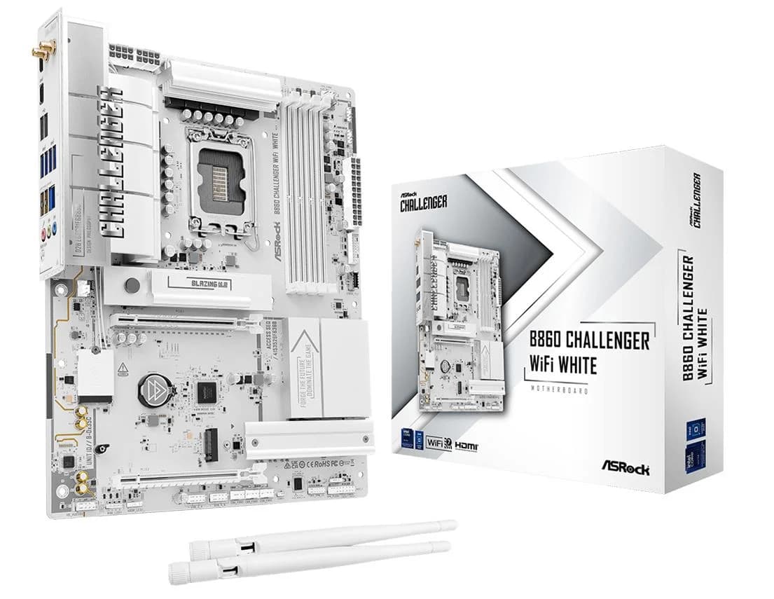 Mainboard ASROCK Intel B860 LGA 1851 (Socket V1) ATX RAM DDR5-SDRAM 4xSlots Wi-Fi Yes Bluetooth Yes 1xNumber of M.2 (M) slots B860CHALLENGERWIFIWH - Image 1