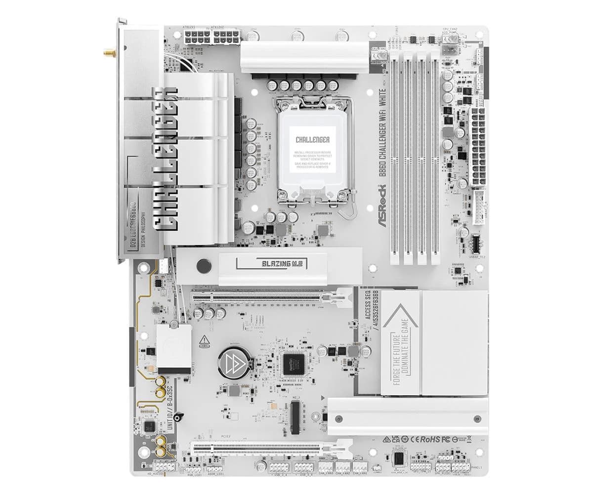 Mainboard ASROCK Intel B860 LGA 1851 (Socket V1) ATX RAM DDR5-SDRAM 4xSlots Wi-Fi Yes Bluetooth Yes 1xNumber of M.2 (M) slots B860CHALLENGERWIFIWH - Image 2