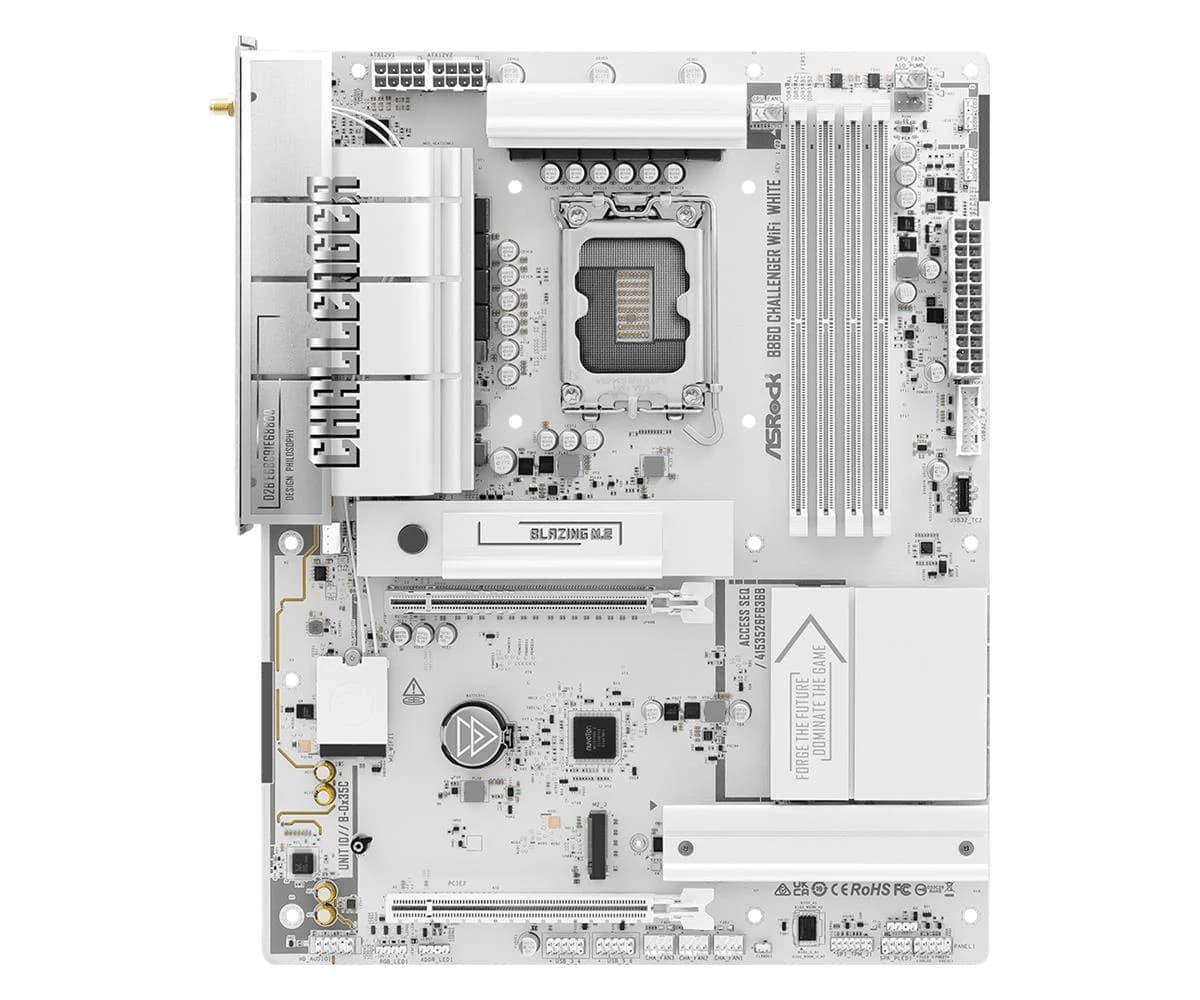Mainboard ASROCK Intel B860 LGA 1851 (Socket V1) ATX RAM DDR5-SDRAM 4xSlots Wi-Fi Yes Bluetooth Yes 1xNumber of M.2 (M) slots B860CHALLENGERWIFIWH - Image 3