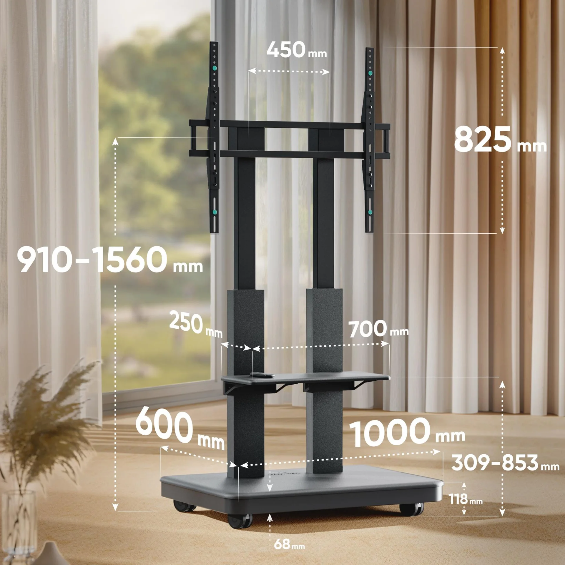 TV SET ACC MOBILE STAND/50-120/BLACK TS2811E-B ONKRON - Image 10