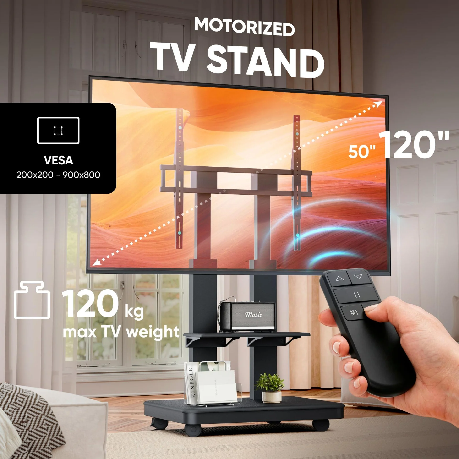 TV SET ACC MOBILE STAND/50-120/BLACK TS2811E-B ONKRON - Image 4