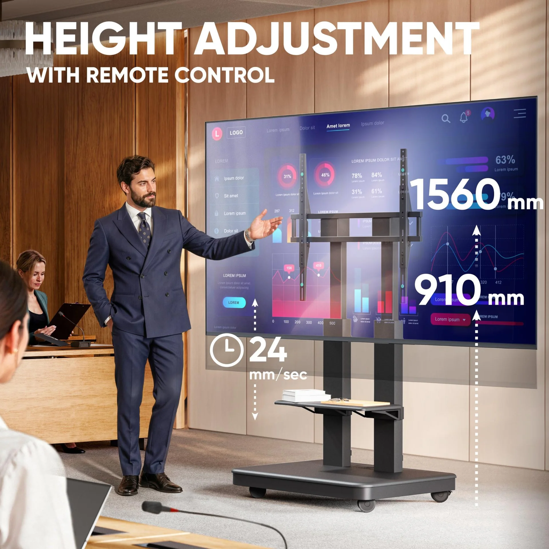 TV SET ACC MOBILE STAND/50-120/BLACK TS2811E-B ONKRON - Image 5