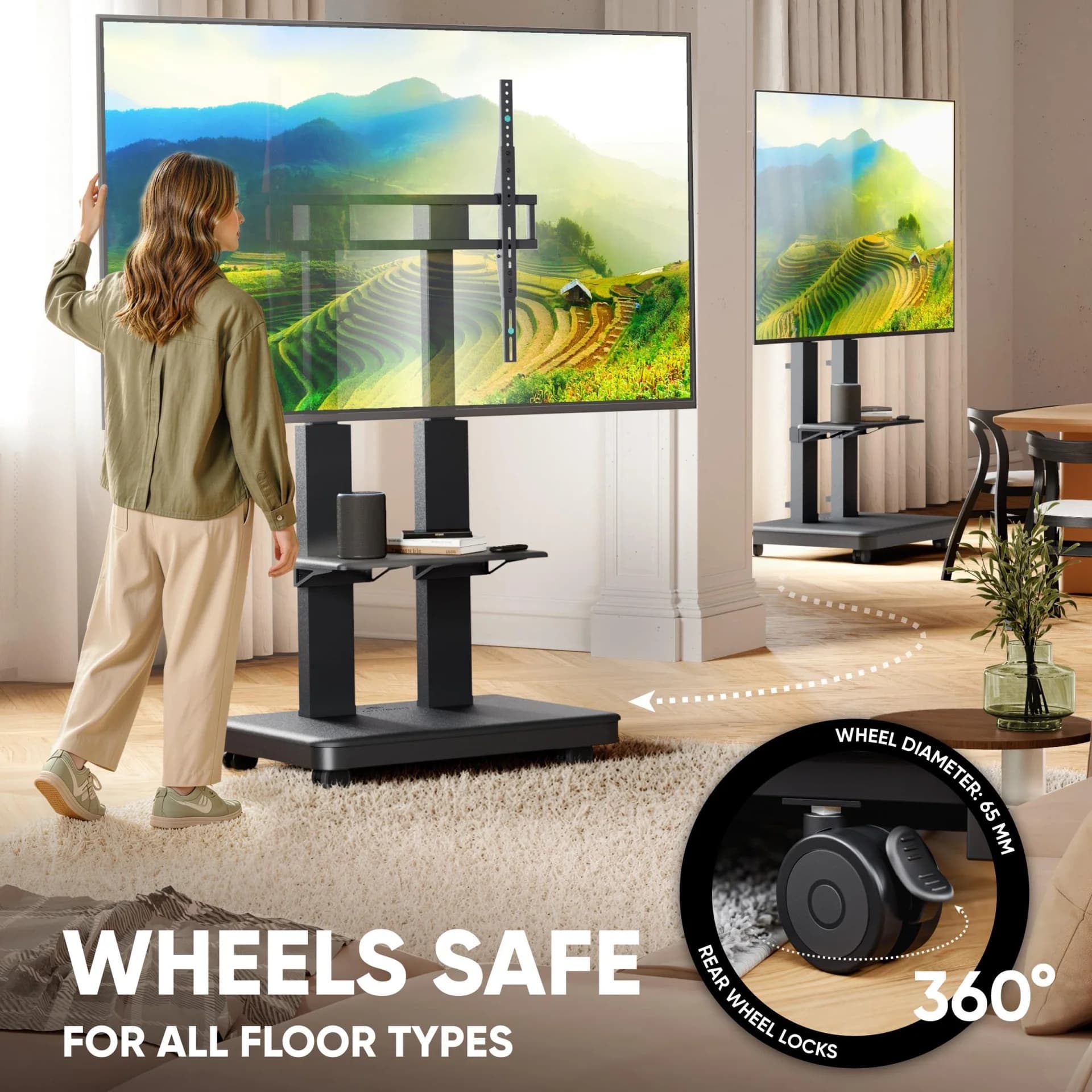 TV SET ACC MOBILE STAND/50-120/BLACK TS2811E-B ONKRON - Image 8