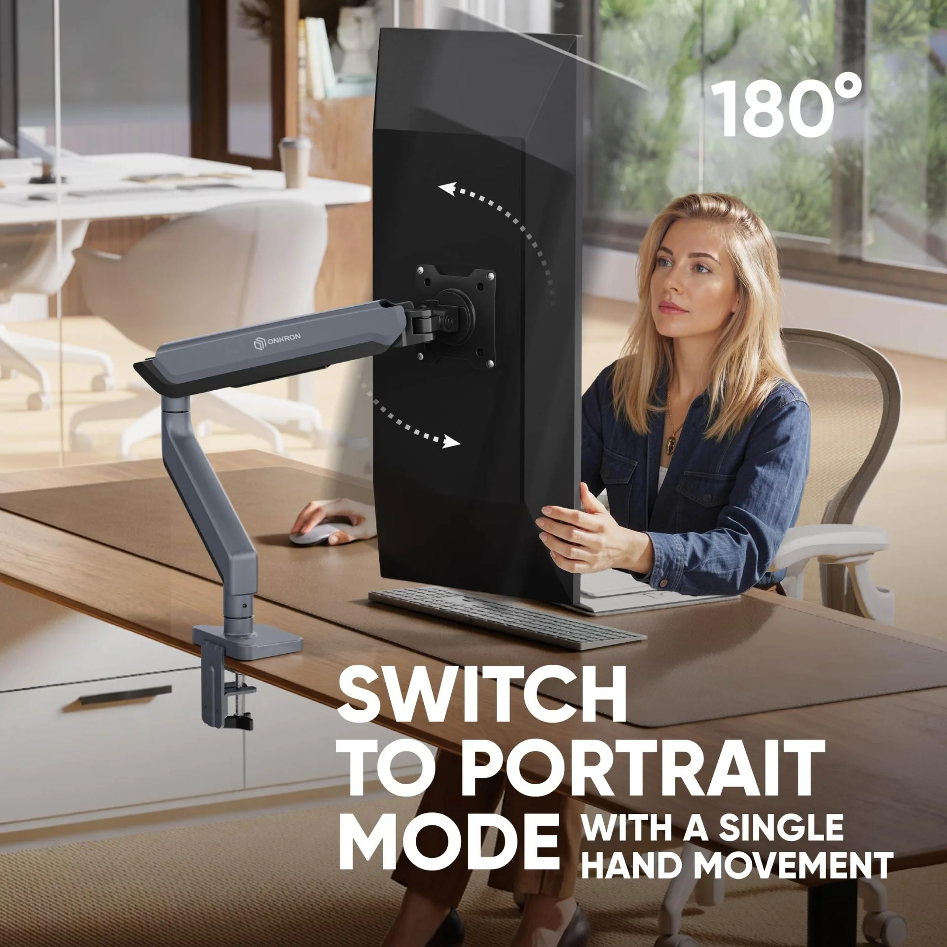 MONITOR ACC DESK MOUNT/17-45" GRAPHITE G95-G ONKRON - Image 7