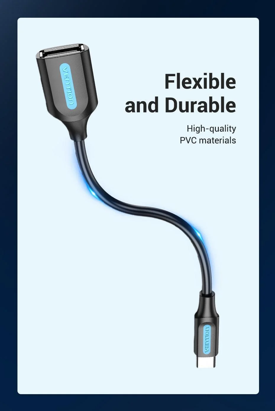 CABLE USB2.0C MALE TO A FEMALE/0.15M BLACK CCSBB VENTION - Image 12