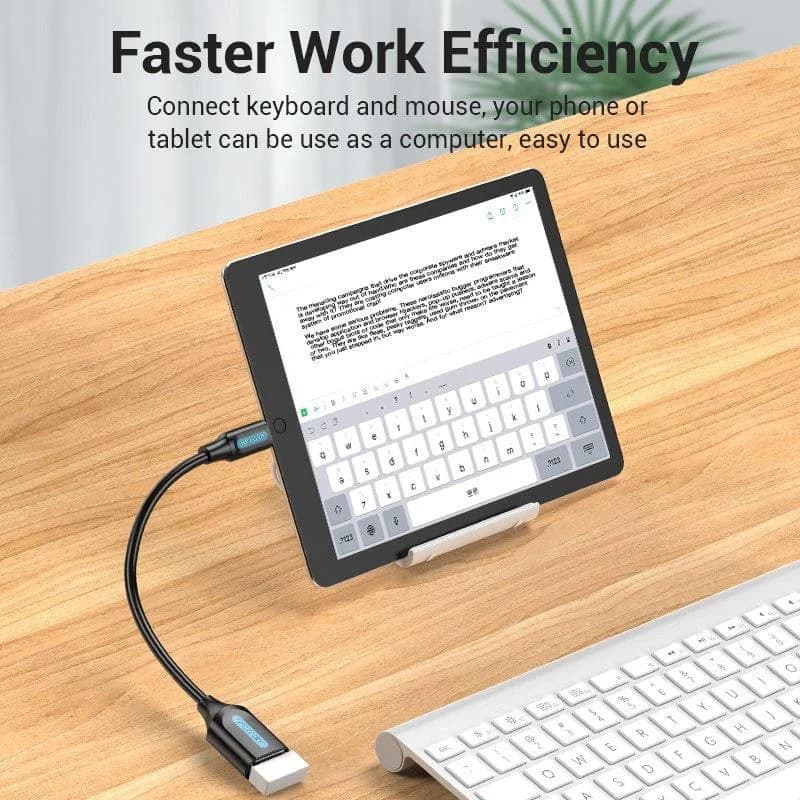 CABLE USB2.0C MALE TO A FEMALE/0.15M BLACK CCSBB VENTION - Image 5